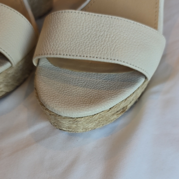 MICHAEL Michael Kors Jill Cream Espadrille Wedge Sandals Size 7 - Picture 5 of 10